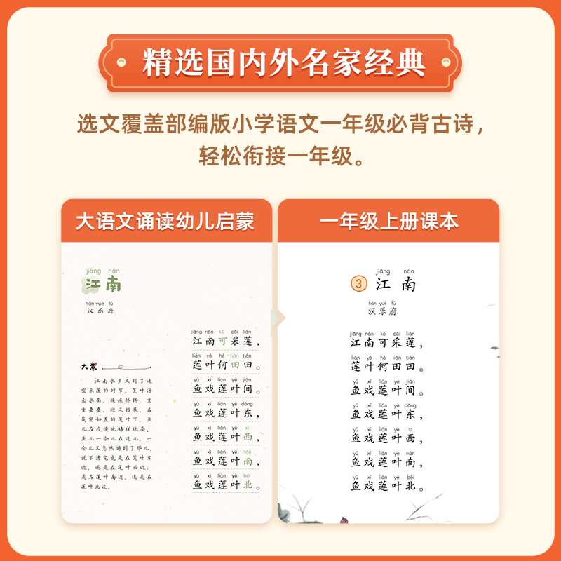 [幼儿启蒙]大语文分级诵读 [正版]大语文分级诵读幼儿启蒙 3-7岁儿童认读汉字识字日有所诵幼儿注音版 337晨读法幼小