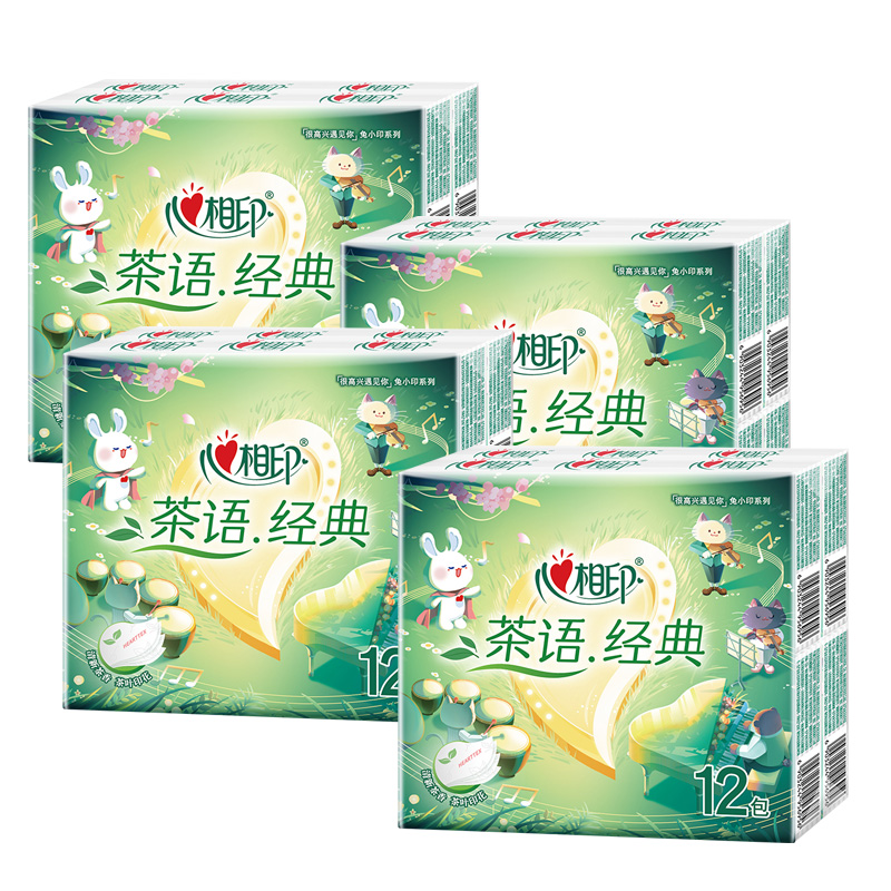 心相印手帕纸7张*12包*4条茶语经典CY1712-4T温润亲肤