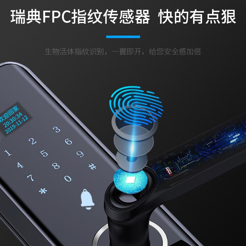 以方科技 L2号家用防盗门电子锁智能门锁密码锁防盗门门锁智能家居全自动入户门不含锁体