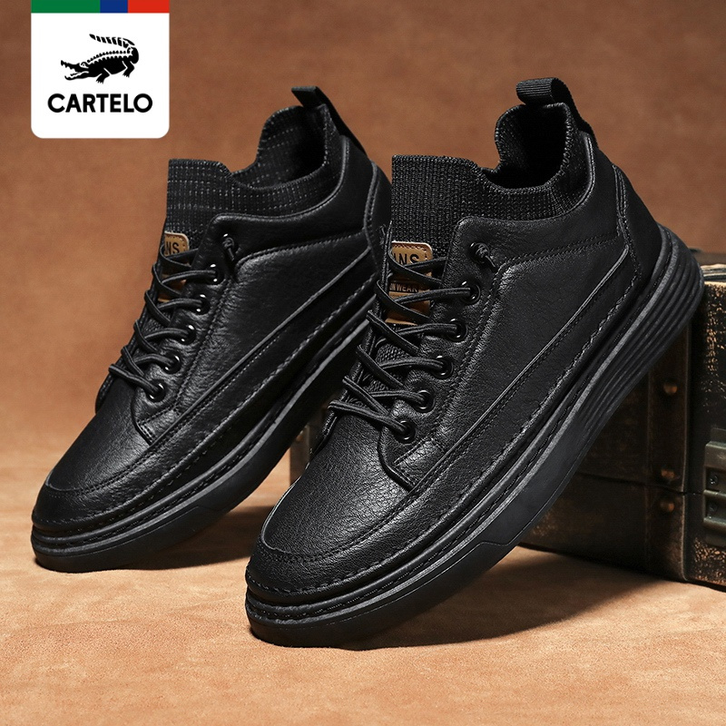 线下专柜同款卡帝乐鳄鱼cartelo新款百搭男鞋板鞋小皮鞋休闲鞋