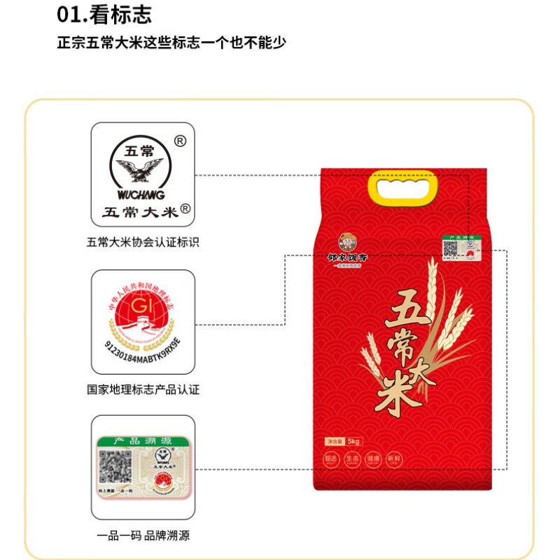 邻家饭香 一级五常大米 5kg/袋真空双层包装LJFX133高清大图