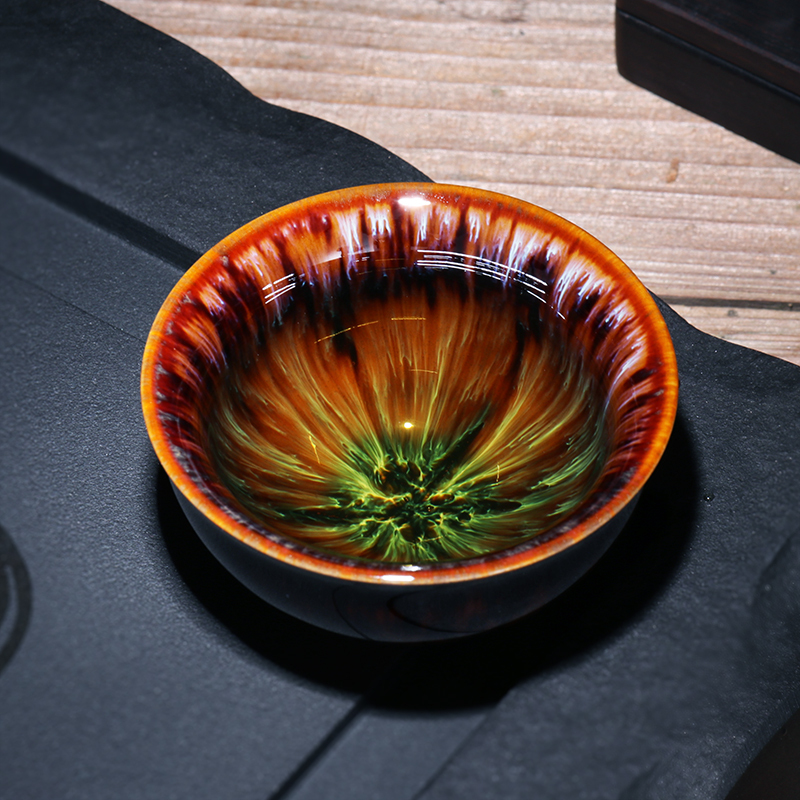 MULTIPOTENT主人杯建盏茶具功夫茶杯陶瓷茶盏窑变品茗杯如意杯2杯装