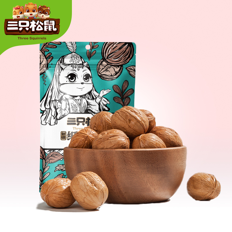 [三只松鼠_草本味纸皮核桃150g]特产薄皮坚果休闲零食食品