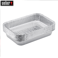 威焙(weber)加厚烧烤铝箔集油盘烘焙盒子烤肉烤鱼铝箔纸盘10个装 小号