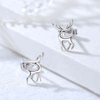 鑫铂尼耳钉女新款小鹿气质个性一路有你耳饰七夕情人节送闺蜜老婆媳妇