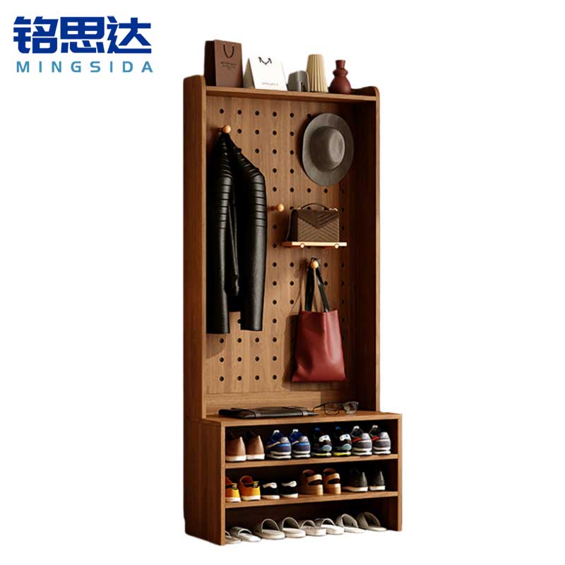 铭思达 挂衣板+鞋架 实木60*45*190cm 个