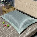 高端夏季枕头套冰丝可机洗水洗夏天凉席枕皮2022宽边新款 30*50cm2个装 小香风绿碳光养生枕套-可机洗