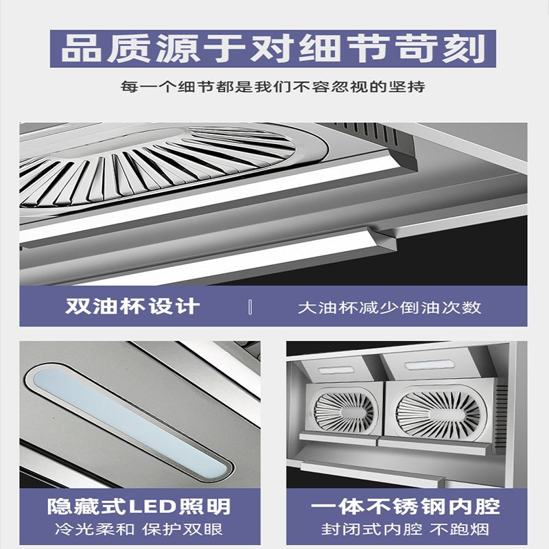 [25年新款]旺厨好太太 1.5米土灶抽油烟机 2400W变频大功率可吊装商用饭店柴火灶乡下农村 吸烟机排烟罩 自行安装