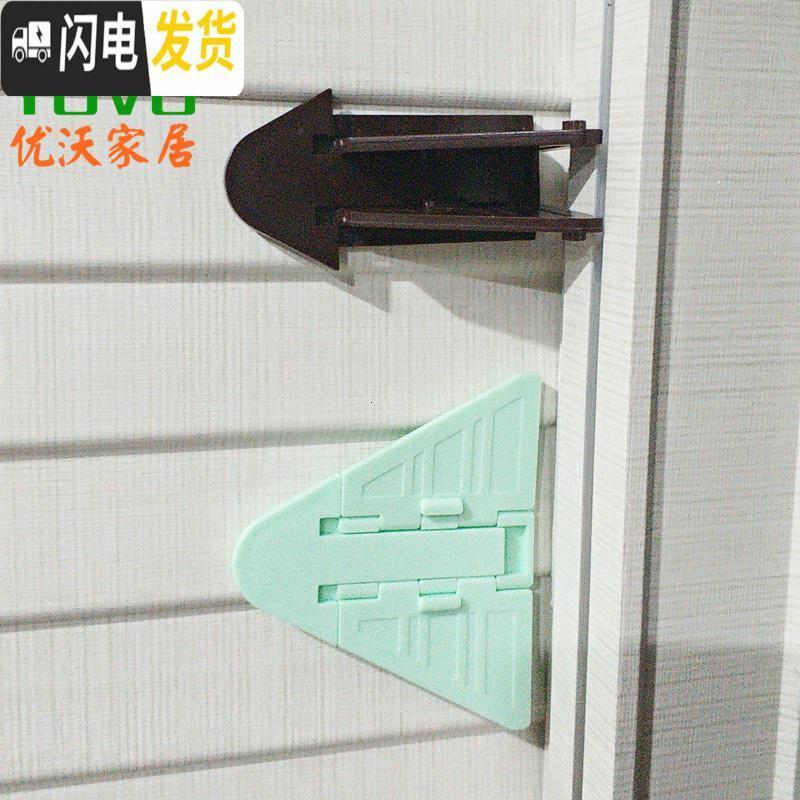 三维工匠窗锁玻璃移锁推拉窗户锁免打孔铝合金塑钢防盗纱窗锁儿童安全锁 [10只]绿色送免钉胶房门安全扣高清大图