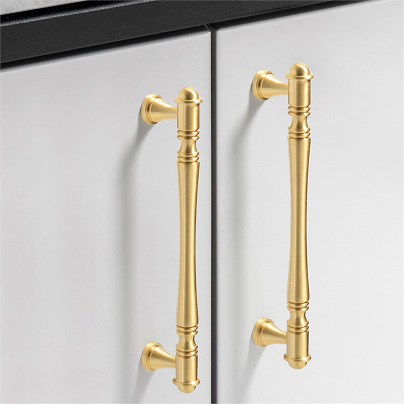 黄铜拉手柜门衣柜橱柜轻奢门把手闪电客简约美式柜子抽屉拉手金色门