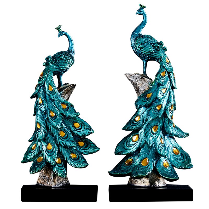 创意客厅摆件卧室茶几玄关酒柜现代简约居家艺术品新家室内装饰品孔雀