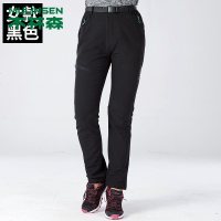 木林森[MULINSEN]户外冲锋裤男女款防水透气软壳登山裤冬季加绒加厚保暖BSB17819