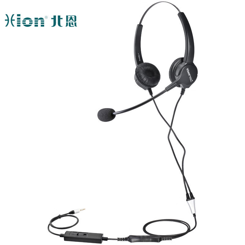 北恩(HION) FOR630D+B6.1 呼叫中心话务耳机 单孔插头+音量调节 (适用单圆孔电脑/手机)高清大图