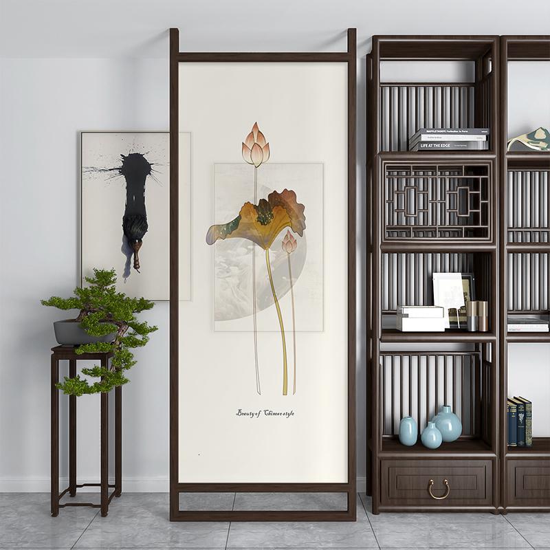 BONJEAN新中式屏风隔断客厅卧室遮挡家用办公室卧室现代简约半透明座屏高清大图