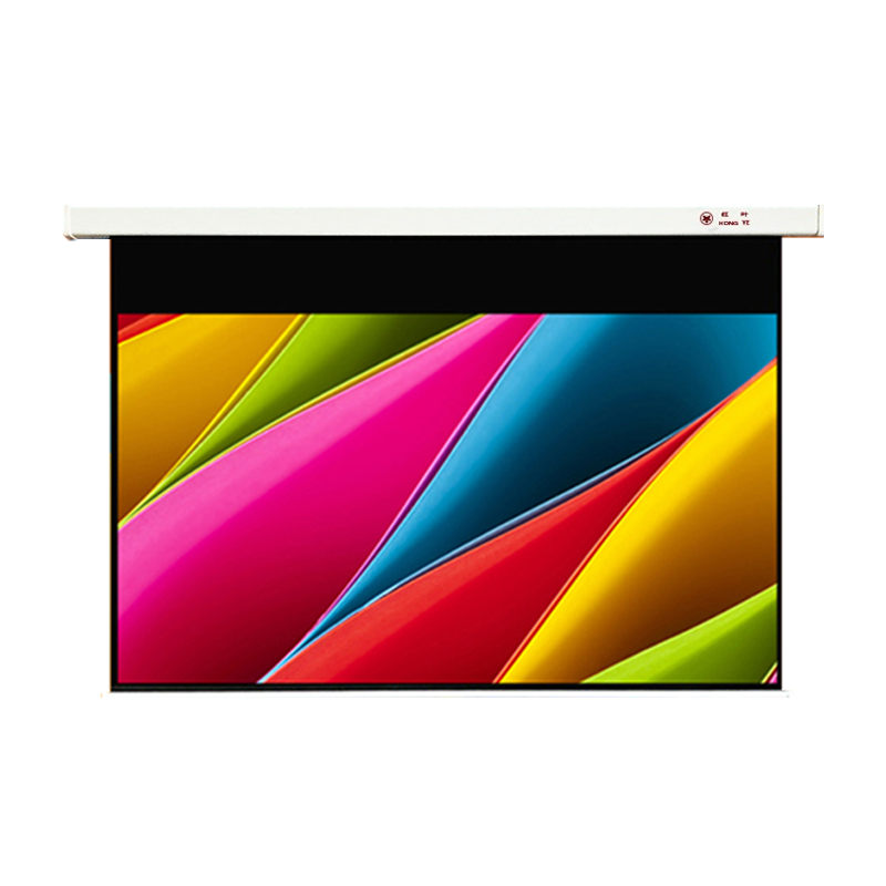 红叶150英寸16:10玻纤电动遥控投影幕 投影机幕布 投影仪幕布高清大图