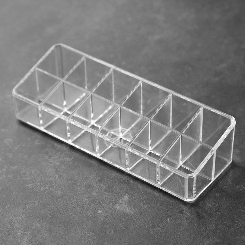 家柏饰(CORATED)防尘桌面口红收纳盒唇釉多格化妆品透明口红架带盖收纳整理盒高清大图