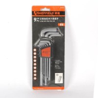 钢盾S050008 9件套公制加长平头内六角扳手套装1.5-10mm