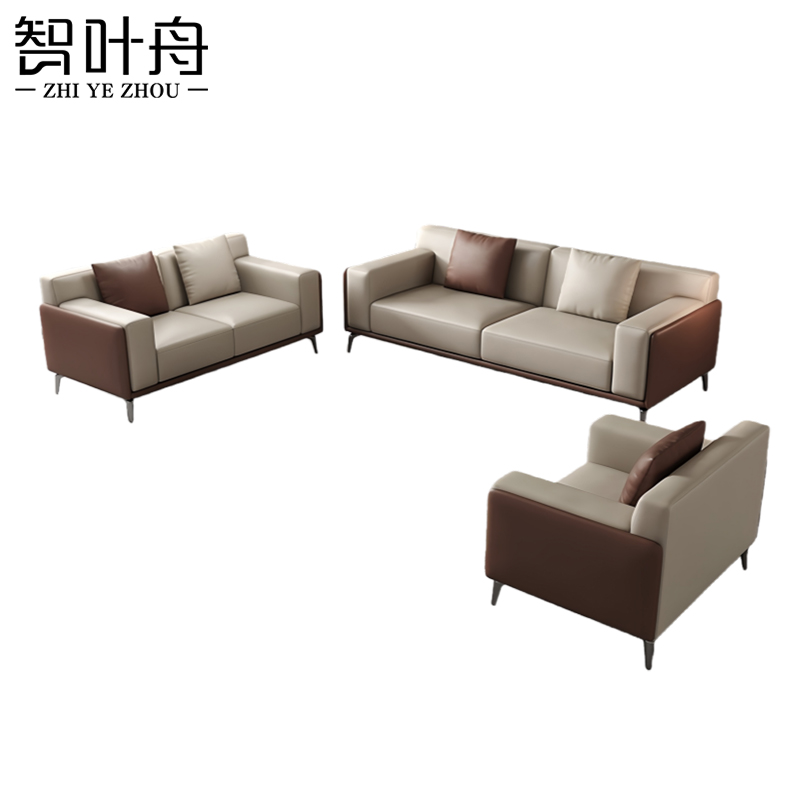 智叶舟办公沙发组合200*88*73cm(3+2+1)套高清大图