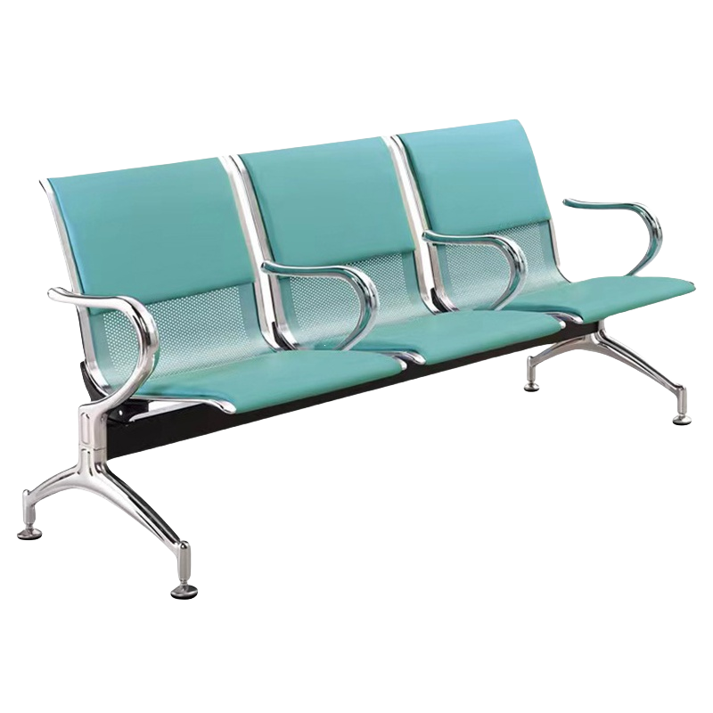 珂洋 公共座椅 三人位绿色带垫+中间扶手 张高清大图