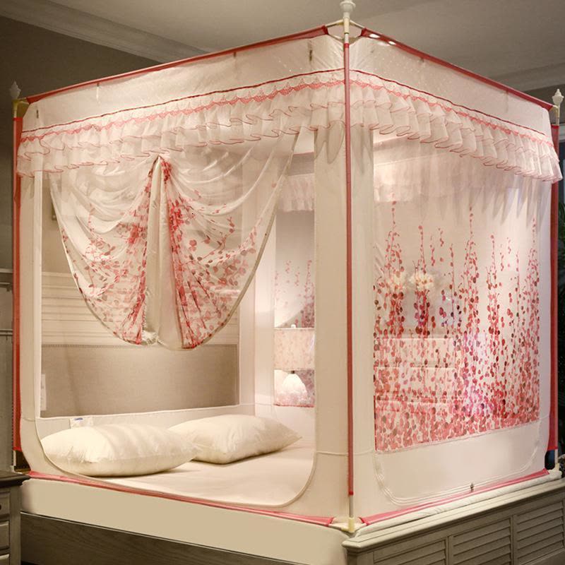 森美人床上蚊帐1.5米1.8m床2米蒙古包家用防摔儿童围栏夏季防蚊罩帐纹账图片