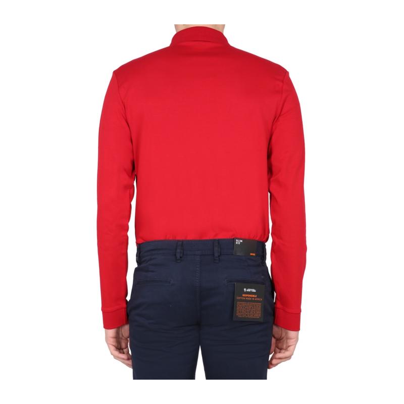 Hugo boss雨果波士POLO衫男透气舒适易打理百搭纯棉红色修身高清大图