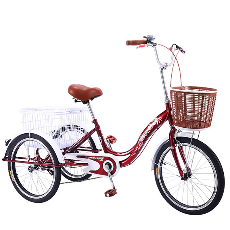 永久人力三轮车自行车老人脚踏脚蹬脚踩代步小型拉货单车老年人