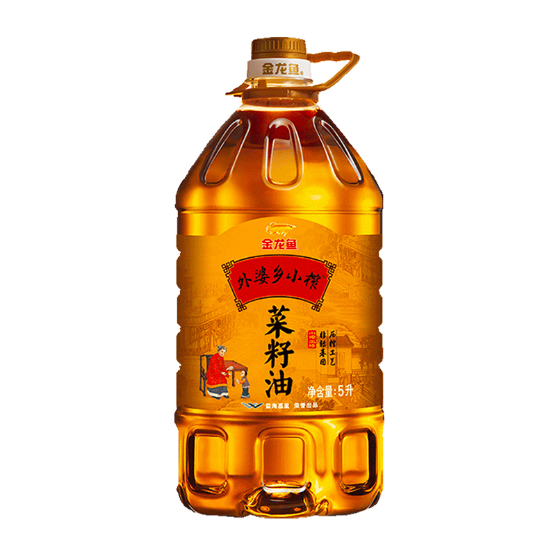 金龙鱼外婆乡小榨菜籽油5L 非转基因家用桶装食用油