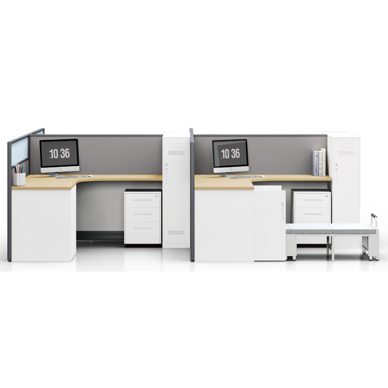 臻远ZYGW-130屏风工作卡位职员桌办公桌含拉床储物衣柜 干型四人位