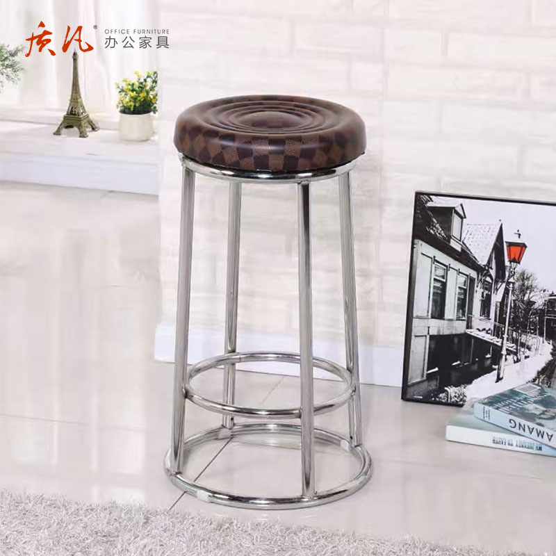 质凡 ZF-BY02高脚凳酒吧凳吧椅颜色备注 黑色坐垫高脚凳63CM高清大图