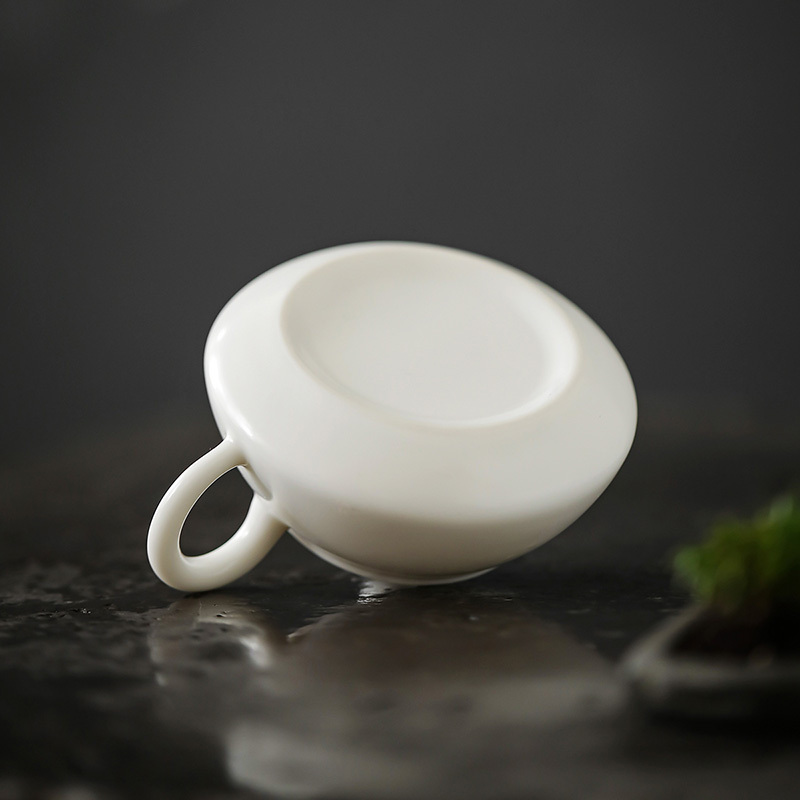 領藝 德化白瓷玉瓷石瓢壶功夫茶具茶壶猪油白泡茶器 伍华石瓢壶(素烧釉)