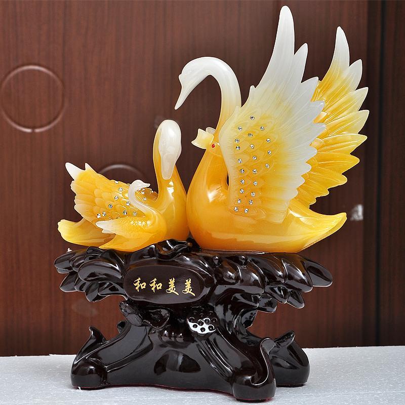 礼品之家 工艺品家居饰品装饰品 天鹅摆件 结婚礼物实用创意新婚婚庆礼品树脂送女朋友七夕情人节礼物