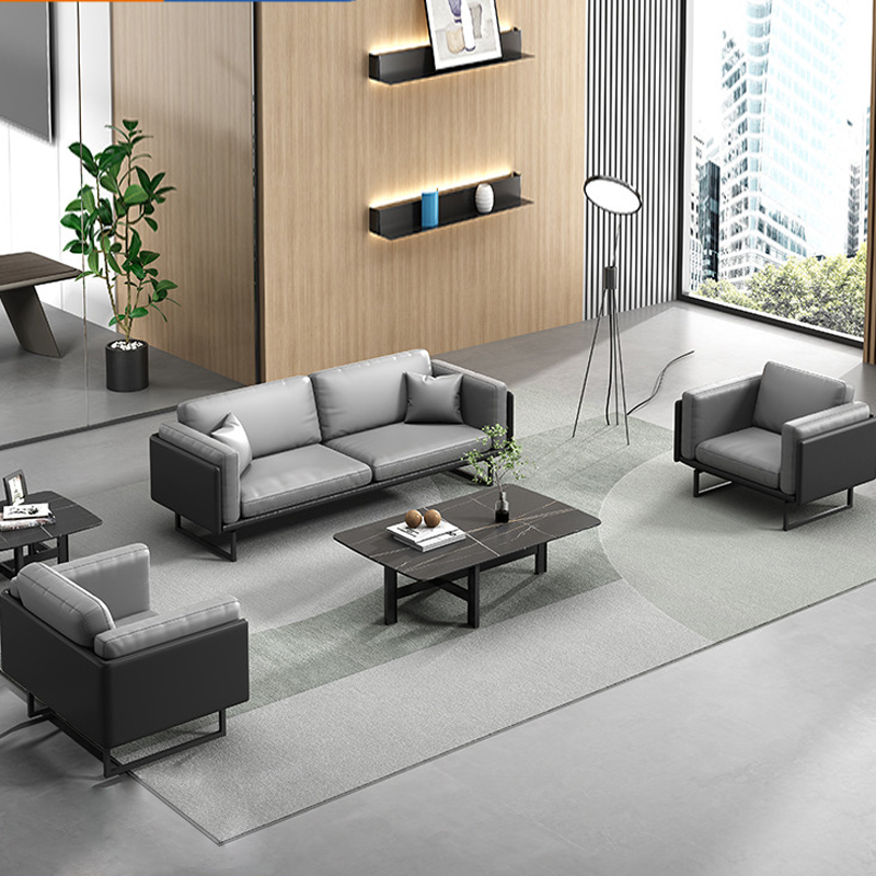 臻远ZYJJ-80177 简约办公沙发洽谈接待沙发休闲沙发组合 西皮三人位高清大图