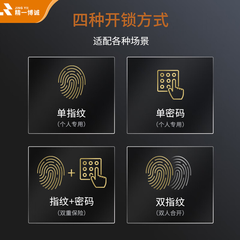 精一博诚加厚钢制保密柜文件更衣柜档案办公储物柜 灰白六门国保指纹锁