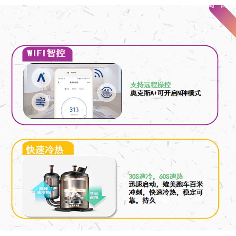 奥克斯(AUX)立式柜机 2p匹 新三级能效 变频冷暖空调 客厅家用圆柱落地式手机智控 冷风不直吹 自清洁