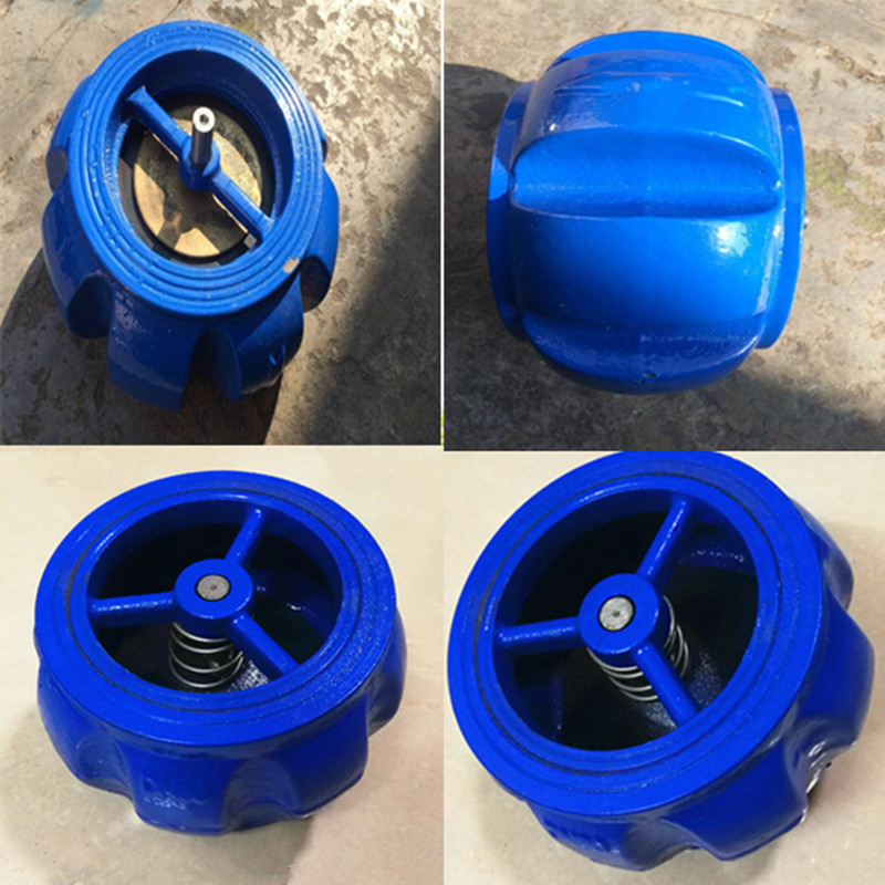 H71XT-16南瓜对夹式消声止回阀弹簧南瓜型逆止阀止回阀DN40
