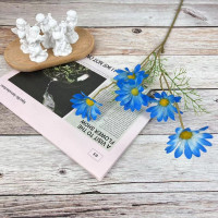 仿真花束工程装饰花假花 小雏菊 100支装 天蓝色