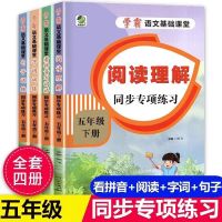 全4册五年级下册字词句子看拼音写词语生字注音阅读理解专项训练