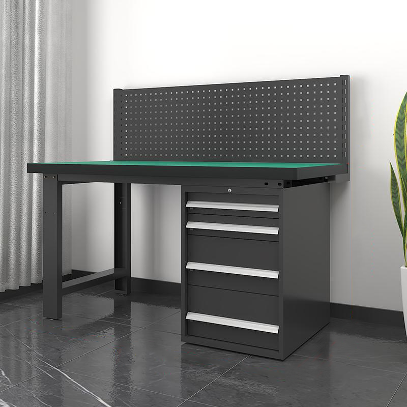 鑫金虎 防静电工作台车间流水线操作台工厂维修检验桌重型钳工台 偏四抽+单挂板1.8m高清大图