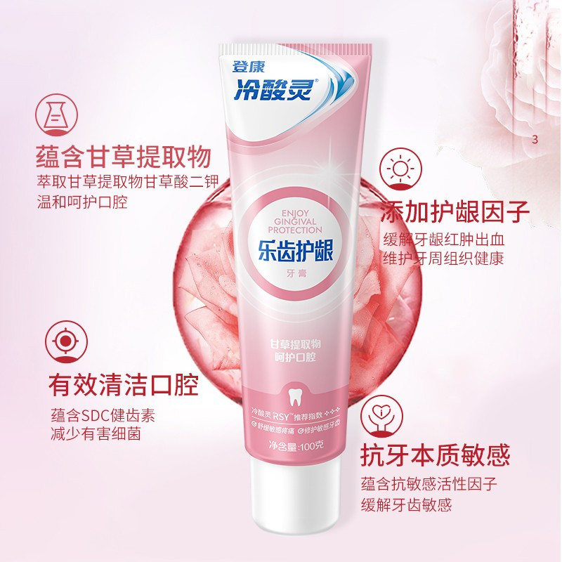 冷酸灵抗敏感牙膏套装(清火益齿100g+抑牙菌斑100g+乐齿护龈100g)共3支装温和清洁口腔牙周护理缓解牙龈敏感高清大图