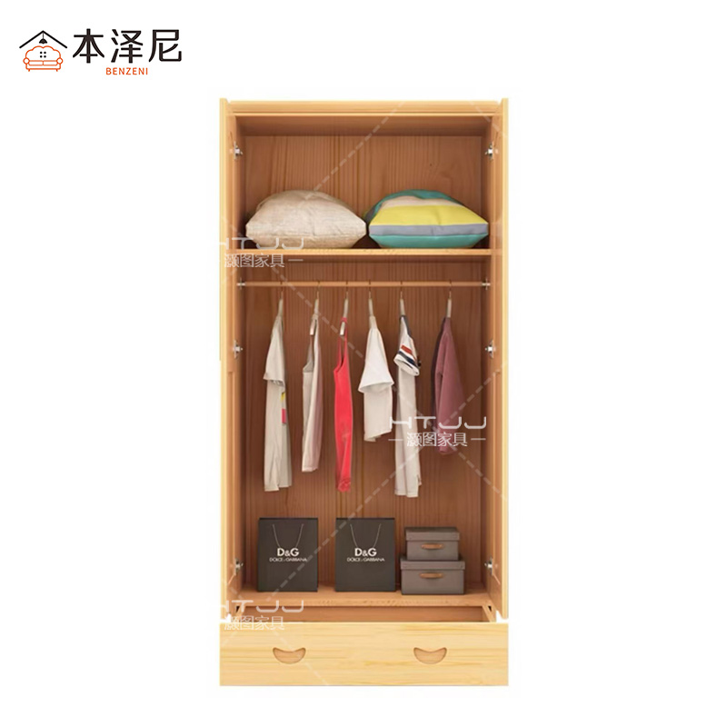 本泽尼 两门衣柜 木衣柜 HTZ-BM3619 800*530*1950mm 组高清大图
