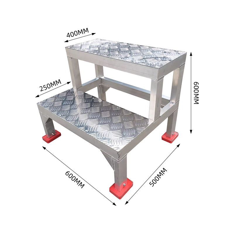 臻远ZY-T81 铝合金踏台移动平台楼梯工业踏步梯台阶 2步高600 载重300kg高清大图
