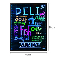 得力(deli)8733支架电子荧光板 50*70cm黑板白板 LED灯手写广告牌指示板 荧光板 展示架