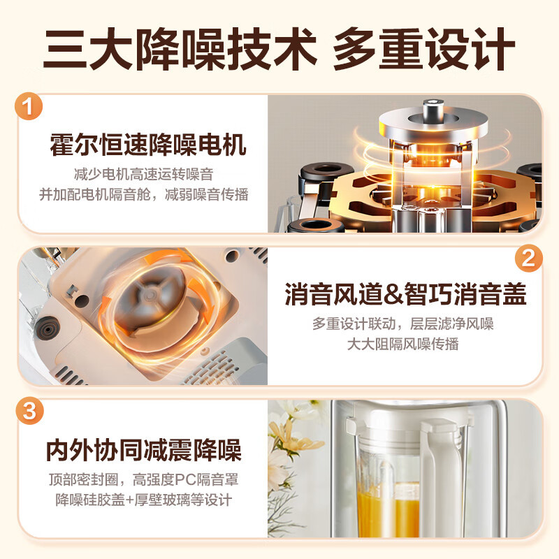 苏泊尔(SUPOR)全自动加热早餐机辅食机 大容量1.5升家用豆浆机可拆洗榨汁机 低音降噪破壁机SPX306R