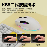 达尔优 A955游戏鼠标电竞鼠标右手鼠标机械鼠标蓝牙三模无线连接RGB吃鸡绝地求生宏功能CF办公学生 皓月白(含底座)
