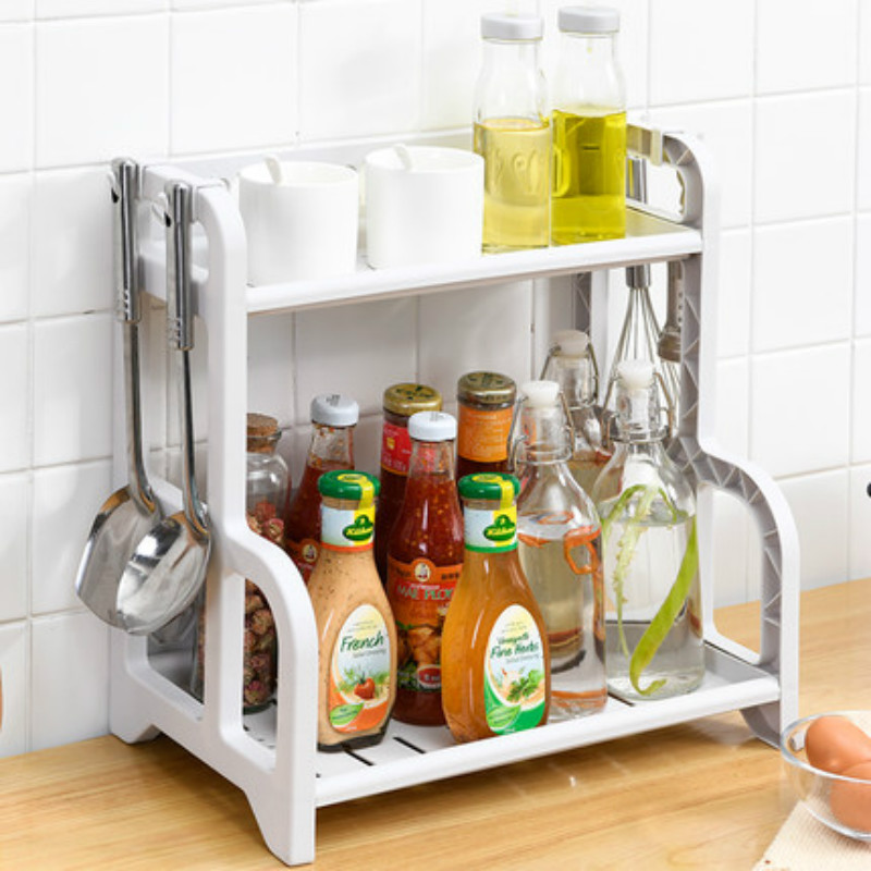 厨房多层塑料置物架 调料调味瓶储物收纳架厨具收纳架 落地收纳架高清大图
