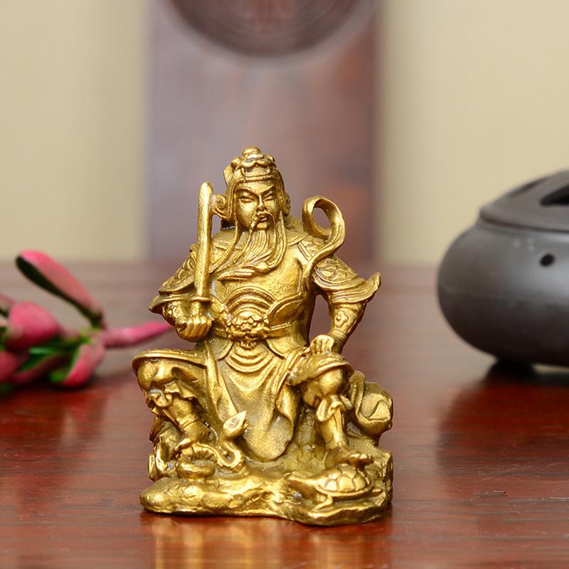 家柏饰(CORATED)真武大帝神像 玄天上帝摆件铜 玄武祖师祖师爷小号高清大图