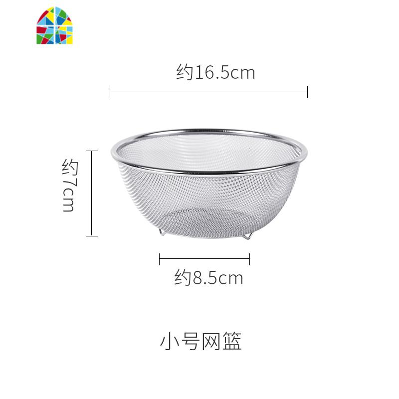 厨房洗菜盆淘米 304不锈钢中式家用水果滤漏篮多用密孔 FENGHOU 24cm网篮洗菜篮洗菜篮高清大图