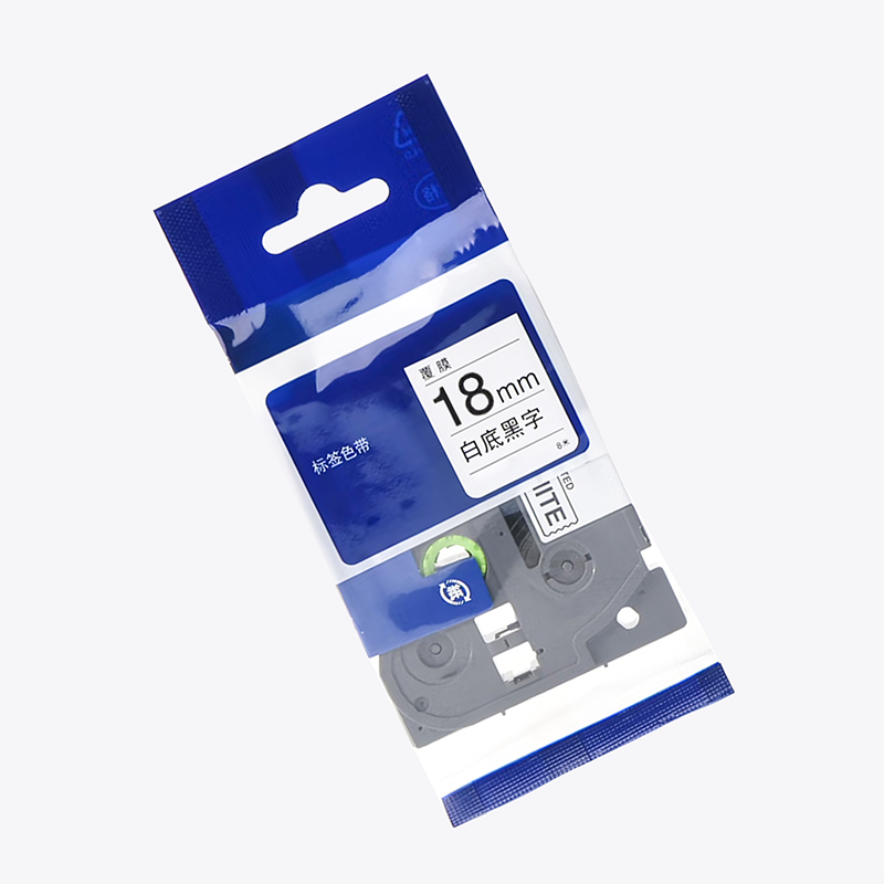 鸿灵睿芯 RX-HLSD06 18mm*8m 通用型 标签打印机色带 (计价单位:支)白底黑字高清大图