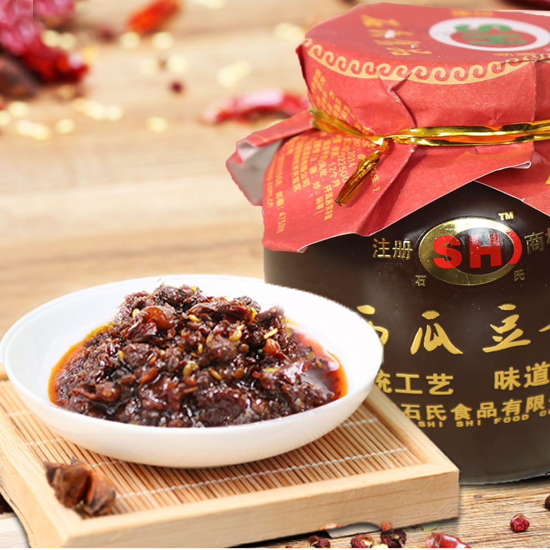 兰考特产石氏西瓜豆酱香辣酱豆220g*2瓶组合礼盒 舌尖美食高清大图