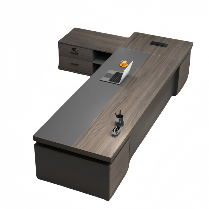 鑫龙都木制办公桌2.4米张高清大图